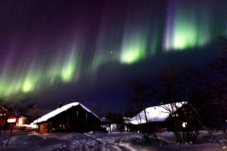 Häufig wandern schnelle Lichtimpulse durch die Polarlichtvorhänge