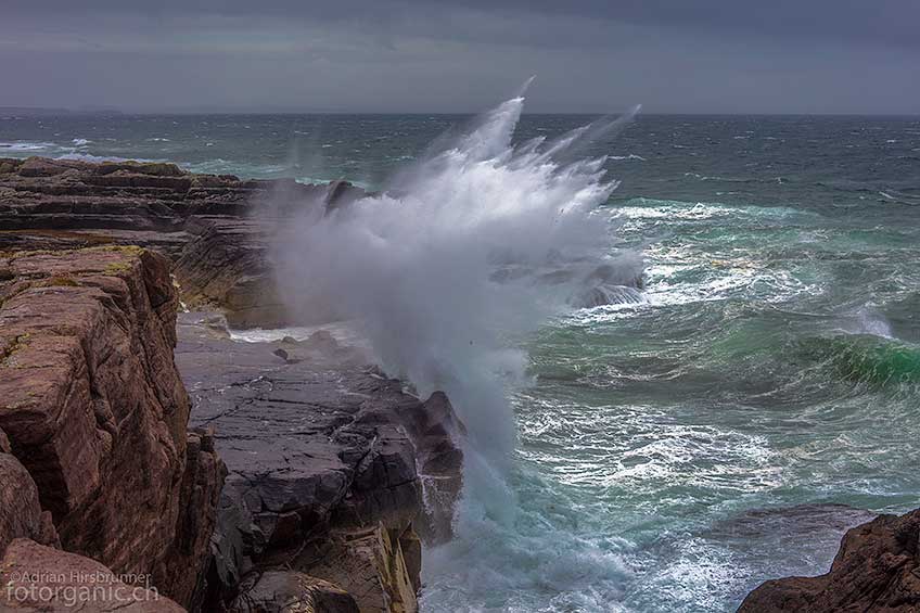 20 Meter hohe Gischt! Coigach Halbinsel, Schottland